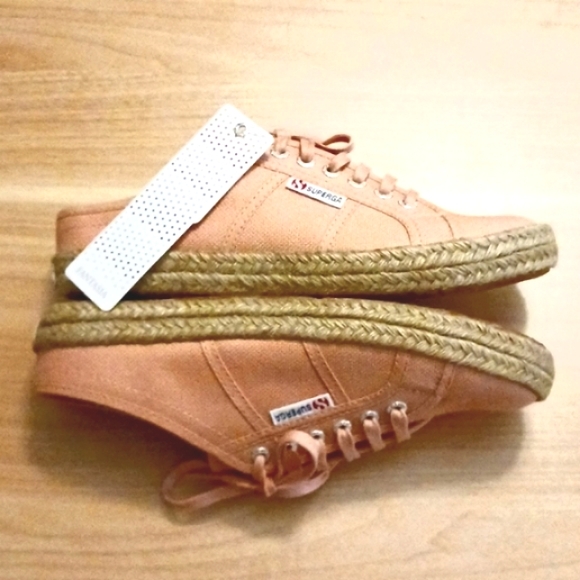 Superga "Dusty Pink" Slip On Sneakers with Rope Detail Size 8.5W (NWT) - Picture 4 of 11